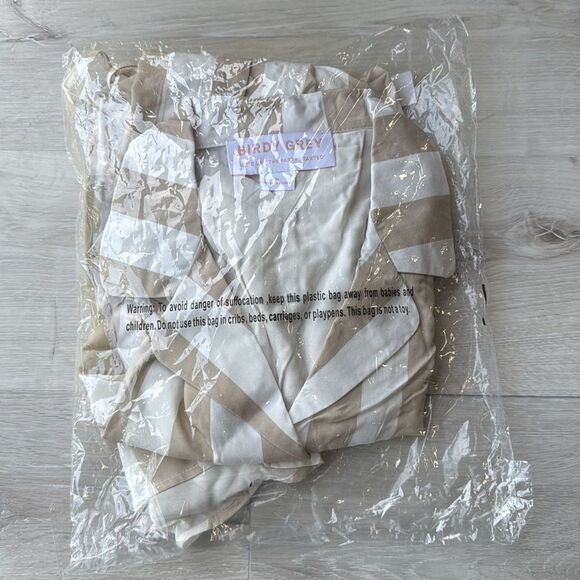 BIRDY GREY Eddie Striped PJ Sleepwear Set size Medium Striped Taupe NWT in packg - Picture 4 of 6